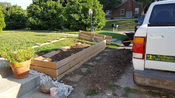 pallet garden bed and compost bin