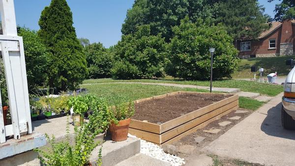 sand, compost, and topsoil for diy garden box